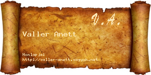 Valler Anett névjegykártya